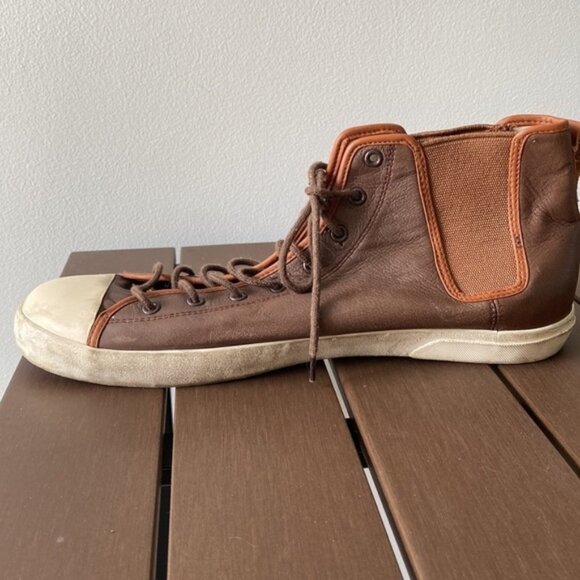 Polo By Ralph Lauren Men Brown Francisco Leather High Top Sneakers Size 13D - Picture 7 of 16